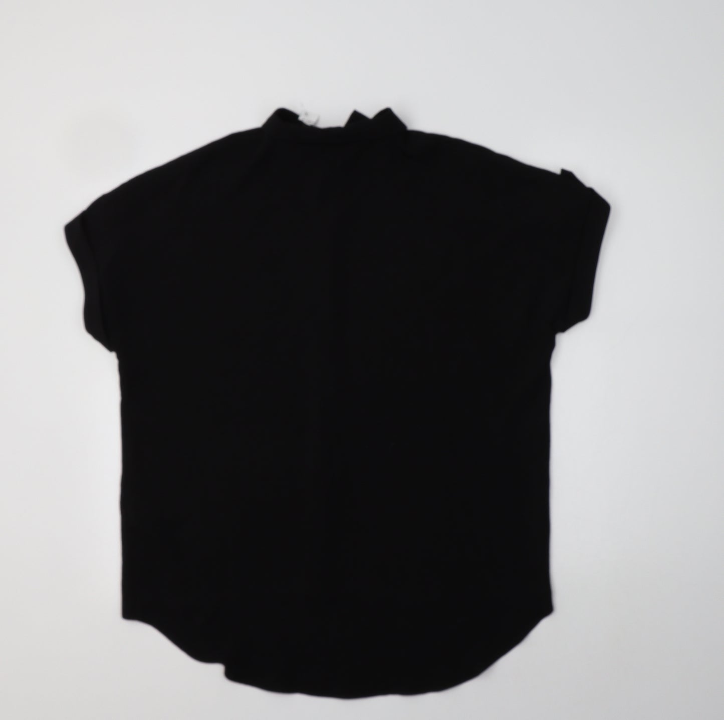 Papaya Womens Black  Polyester Basic Button-Up Size 10 Collared