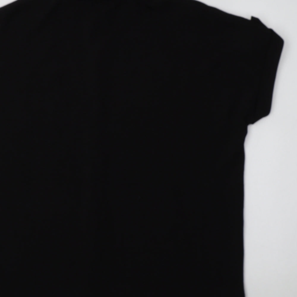 Papaya Womens Black  Polyester Basic Button-Up Size 10 Collared