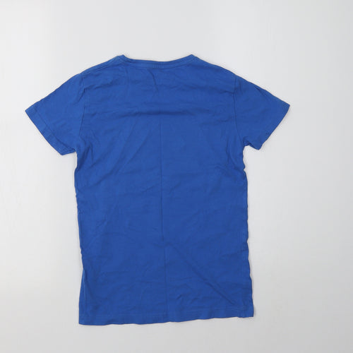 Urban Outlaws Boys Blue  Cotton Basic Polo Size 9-10 Years Crew Neck