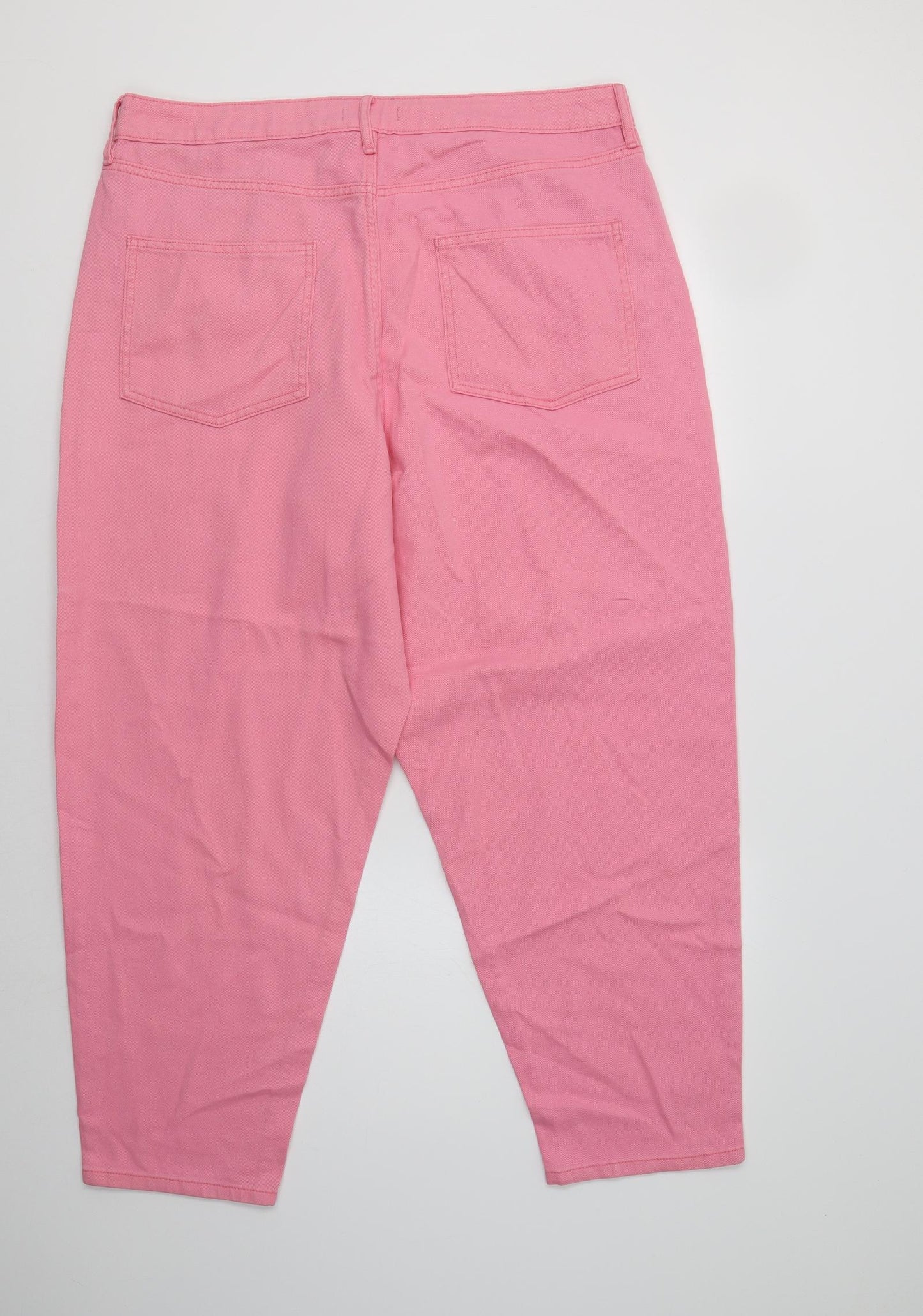 F&F Womens Pink  Cotton Mom Jeans Size 18 L28 in Regular