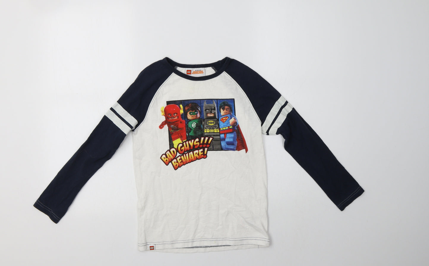 NEXT Boys White Colourblock Cotton Basic T-Shirt Size 8 Years Crew Neck  - Lego