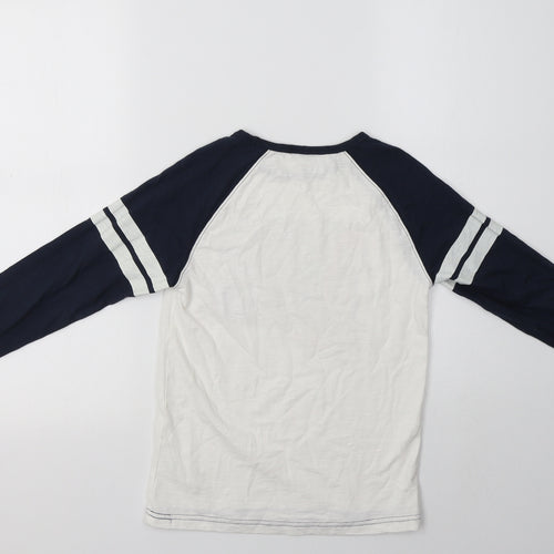 NEXT Boys White Colourblock Cotton Basic T-Shirt Size 8 Years Crew Neck  - Lego