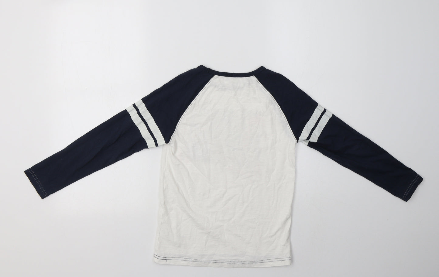 NEXT Boys White Colourblock Cotton Basic T-Shirt Size 8 Years Crew Neck  - Lego