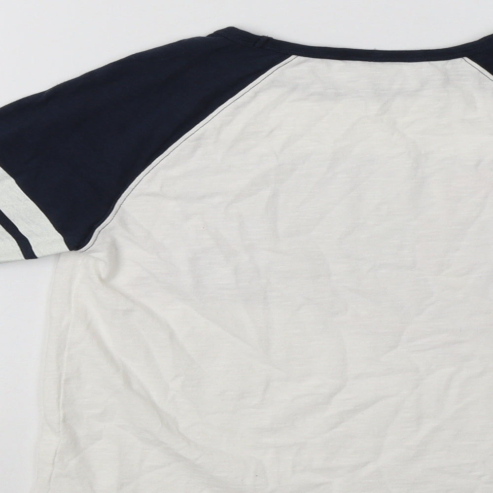 NEXT Boys White Colourblock Cotton Basic T-Shirt Size 8 Years Crew Neck  - Lego