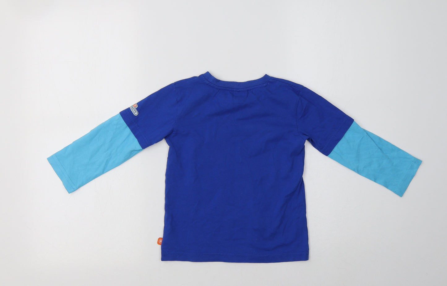 Debenhams Boys Blue Colourblock Cotton Basic T-Shirt Size 3-4 Years Crew Neck  - Octonauts