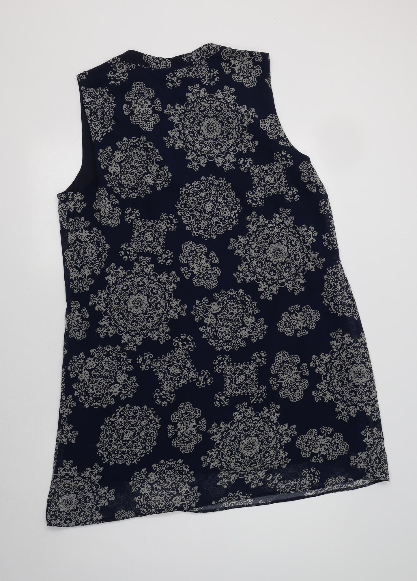 Primark Womens Blue Paisley Polyester Shift  Size 16  V-Neck