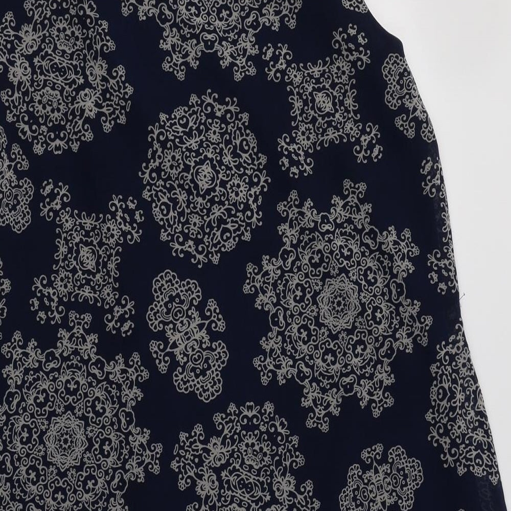 Primark Womens Blue Paisley Polyester Shift  Size 16  V-Neck