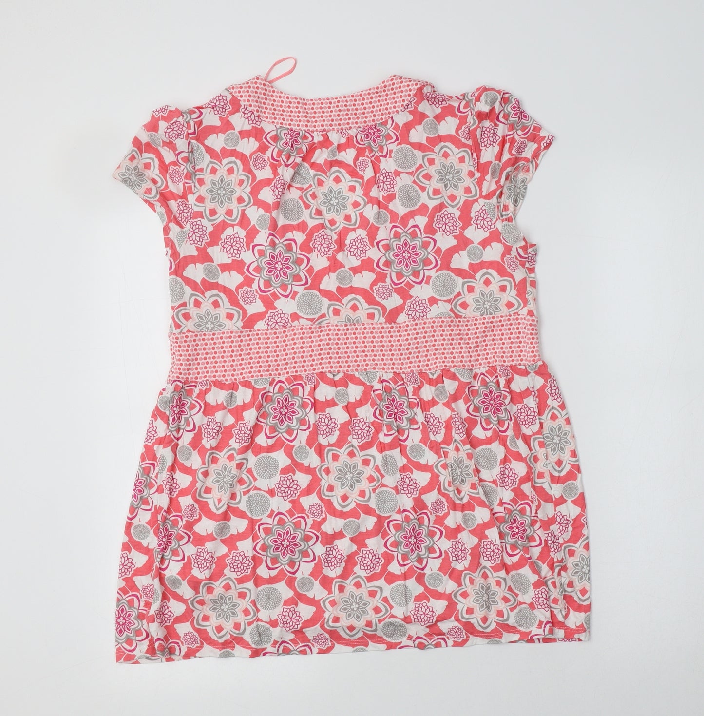 Colline Womens Pink Floral Viscose Basic Blouse Size 16 V-Neck