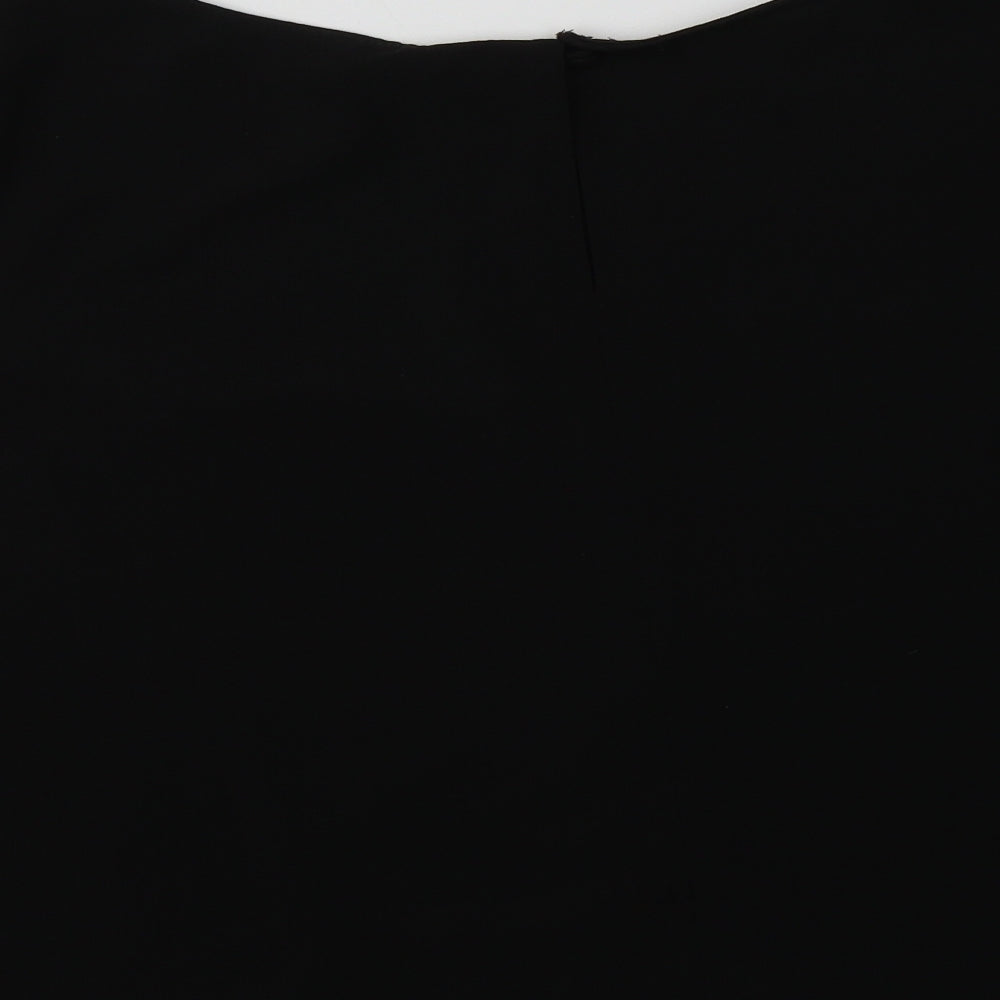 F&F Womens Black  Polyester Basic Blouse Size 16 Round Neck