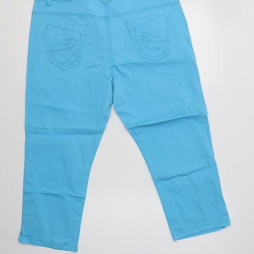 George Womens Blue  Cotton Cropped Jeans Size 14 L22 in Regular