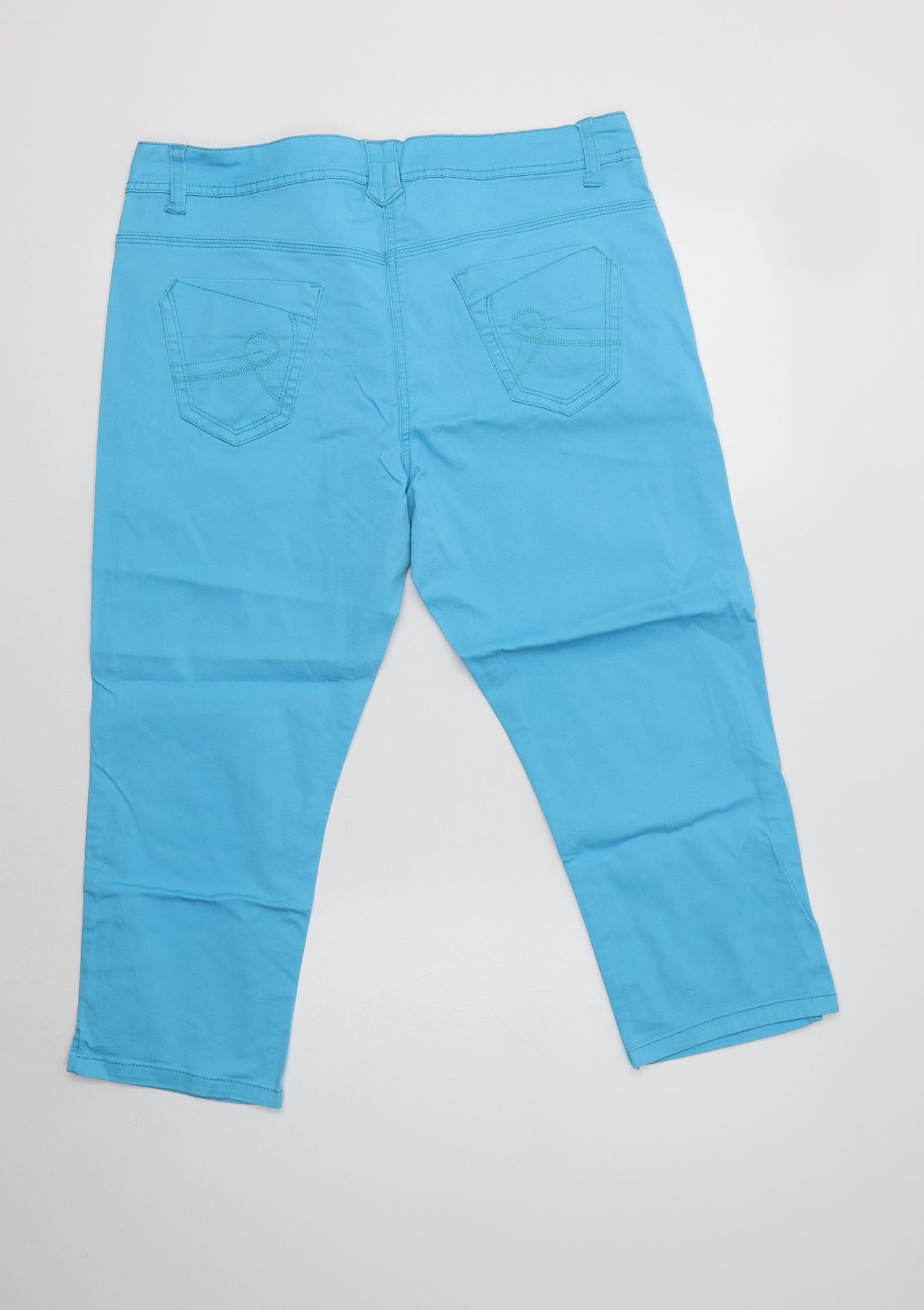 George Womens Blue  Cotton Cropped Jeans Size 14 L22 in Regular