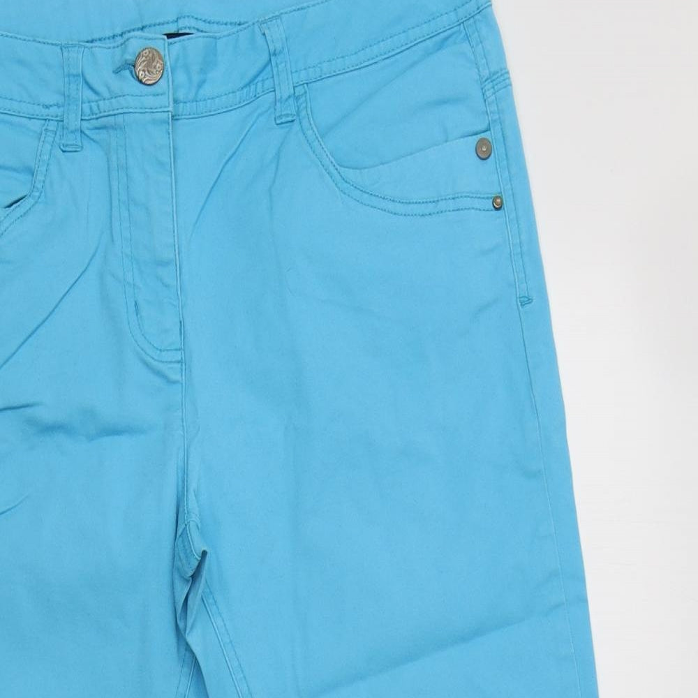 George Womens Blue  Cotton Cropped Jeans Size 14 L22 in Regular