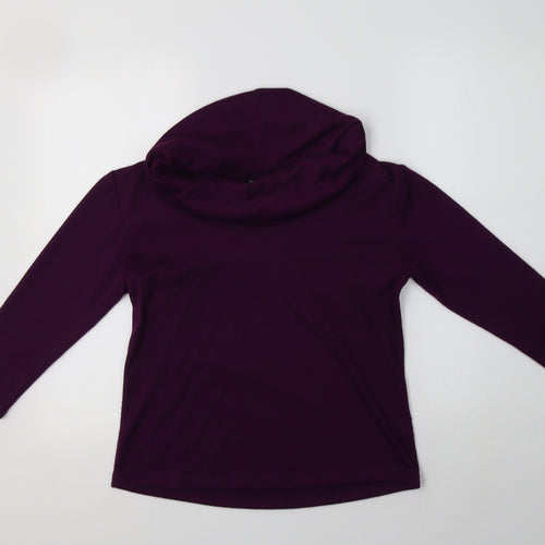 Classic Womens Purple Roll Neck  Polyester Pullover Jumper Size 12