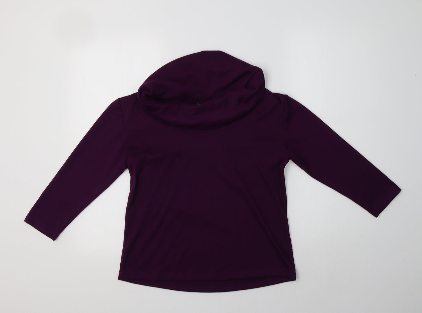 Classic Womens Purple Roll Neck  Polyester Pullover Jumper Size 12