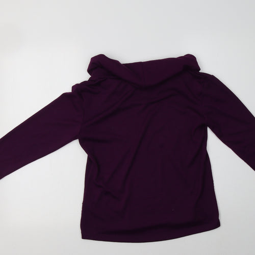 Classic Womens Purple Roll Neck  Polyester Pullover Jumper Size 12