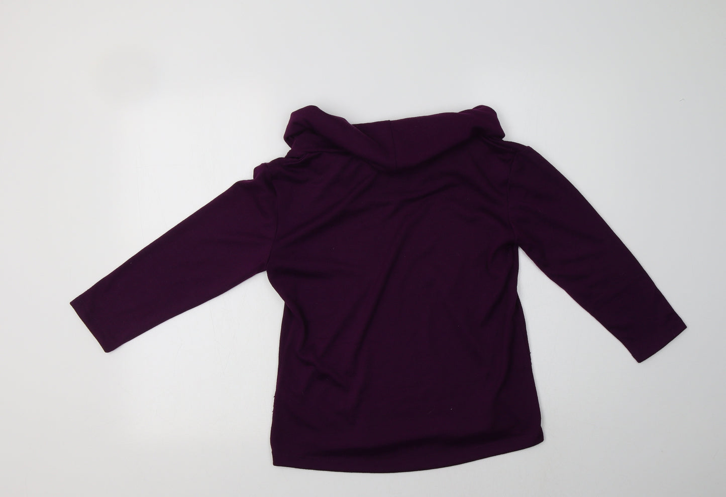 Classic Womens Purple Roll Neck  Polyester Pullover Jumper Size 12
