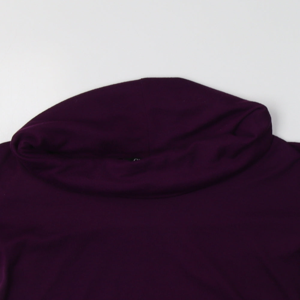 Classic Womens Purple Roll Neck  Polyester Pullover Jumper Size 12
