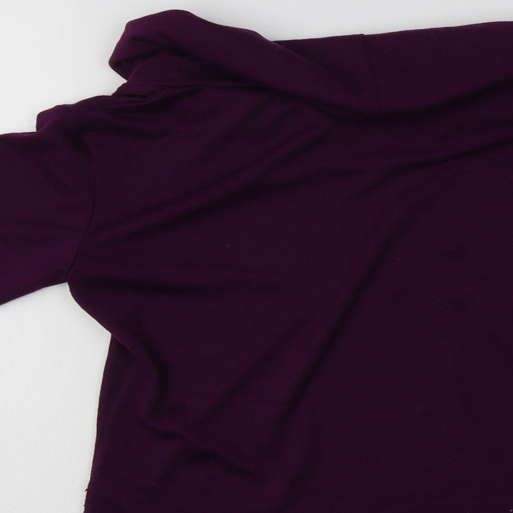 Classic Womens Purple Roll Neck  Polyester Pullover Jumper Size 12