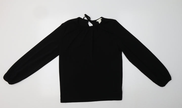 H&M Womens Black Polyester Basic Blouse Size XS Round Neck