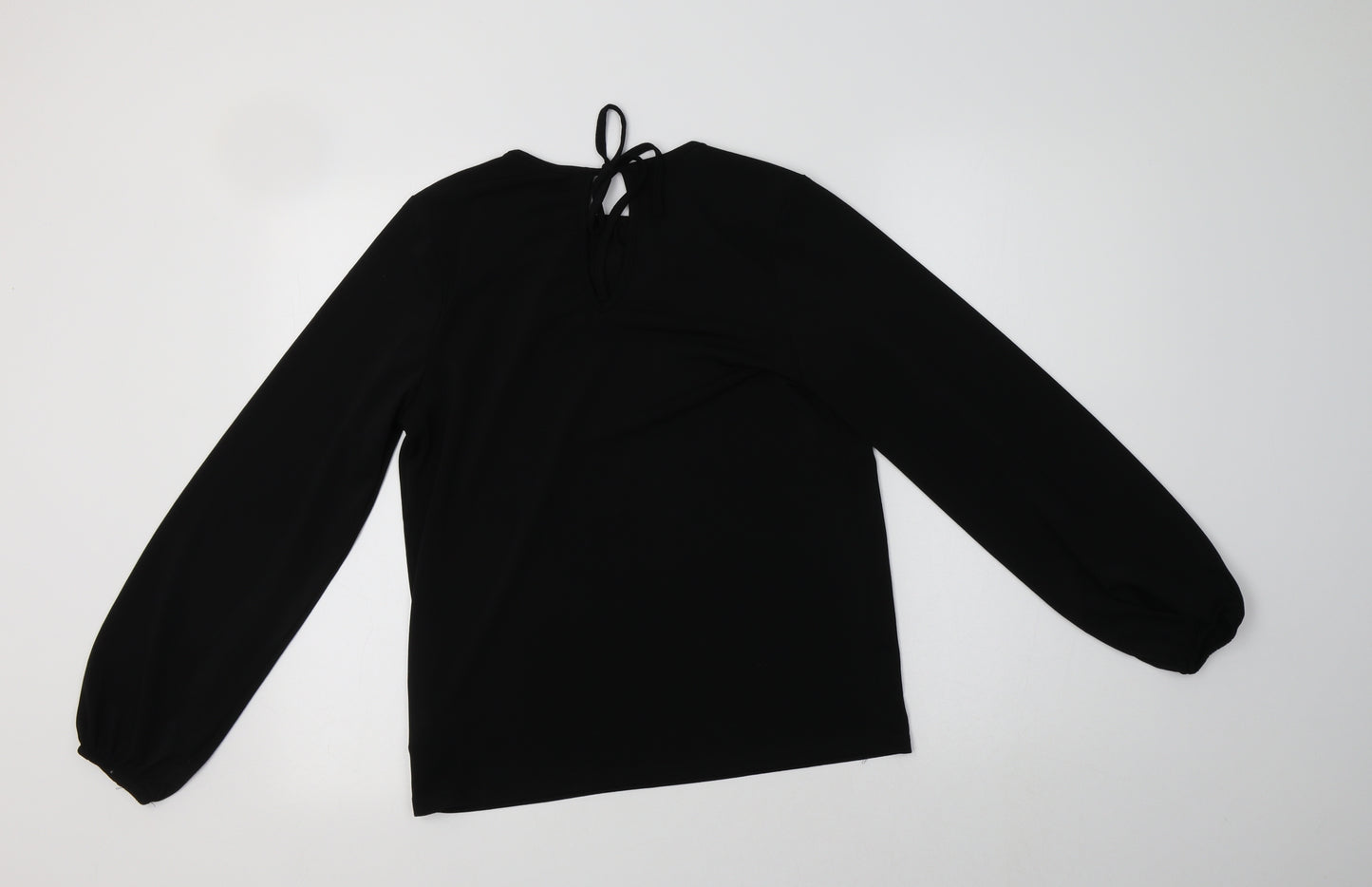 H&M Womens Black  Polyester Basic Blouse Size XS Round Neck
