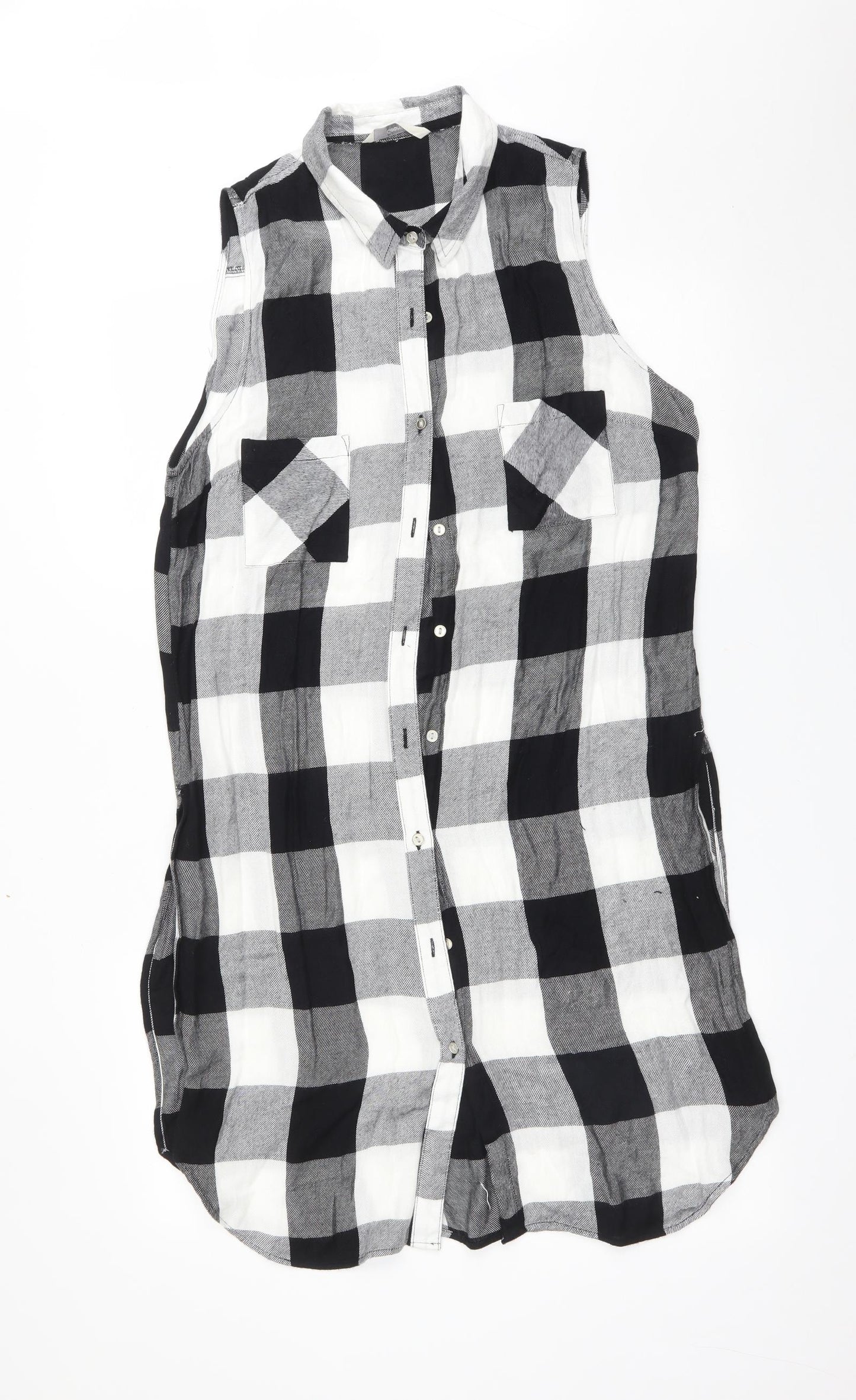 George Womens Multicoloured Check Viscose Basic Button-Up Size 14 Collared