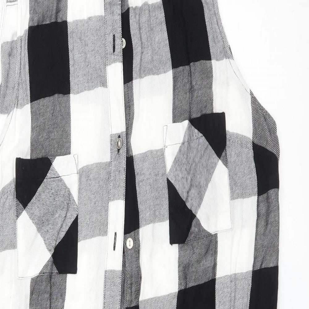 George Womens Multicoloured Check Viscose Basic Button-Up Size 14 Collared