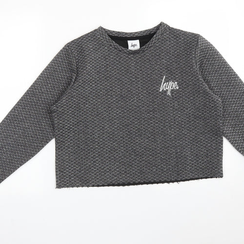 Hype Girls Silver Argyle/Diamond Polyester Pullover Sweatshirt Size 15 Years