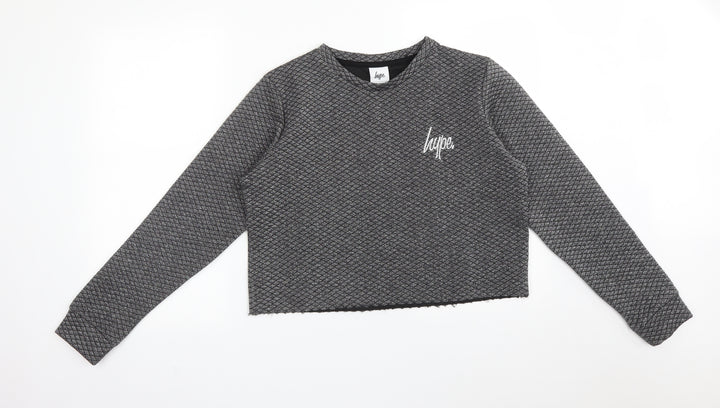 Hype Girls Silver Argyle/Diamond Polyester Pullover Sweatshirt Size 15 Years