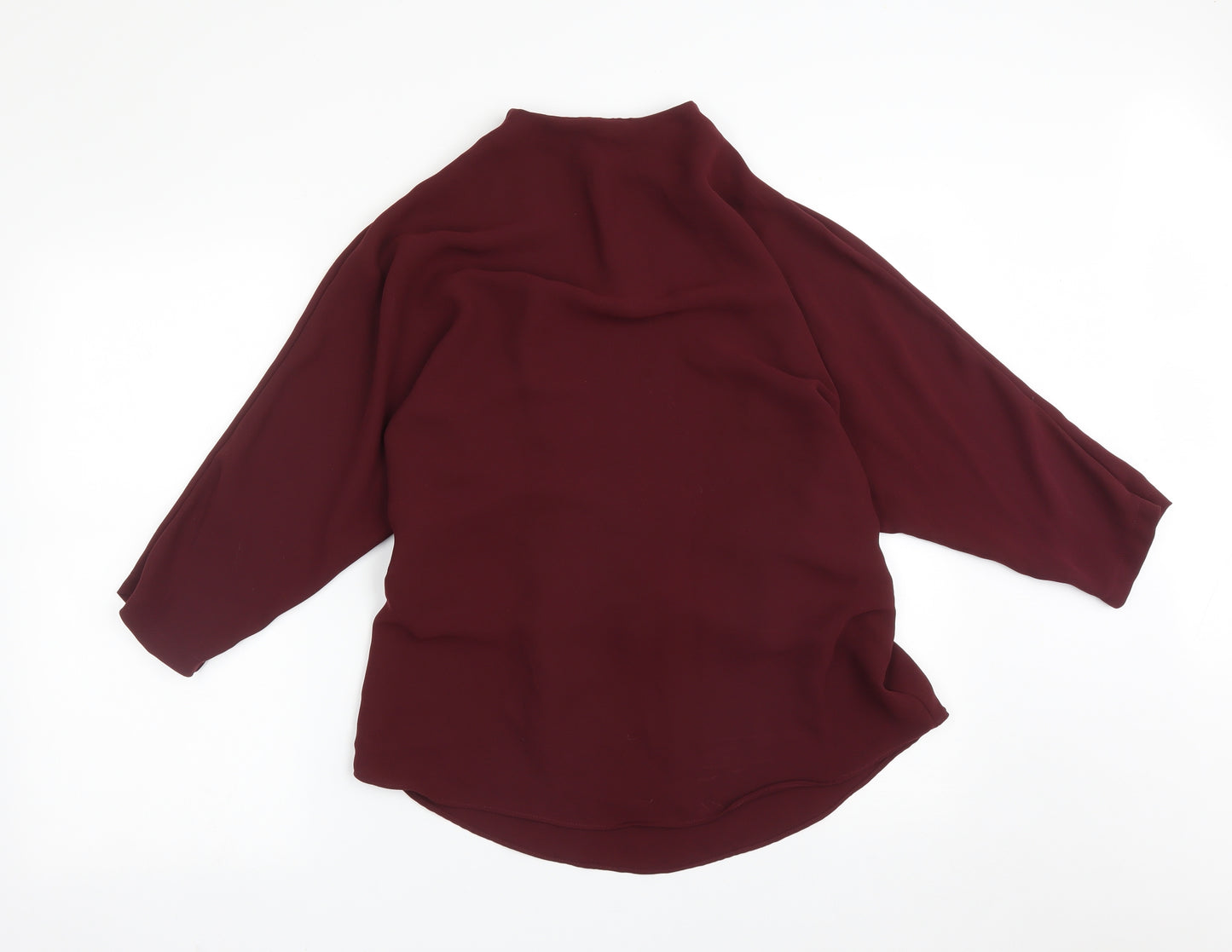 River Island Womens Purple  Polyester Basic Blouse Size 12 Mock Neck