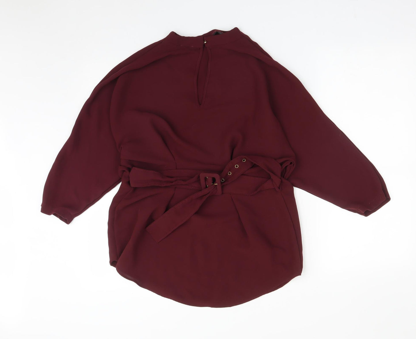 River Island Womens Purple  Polyester Basic Blouse Size 12 Mock Neck