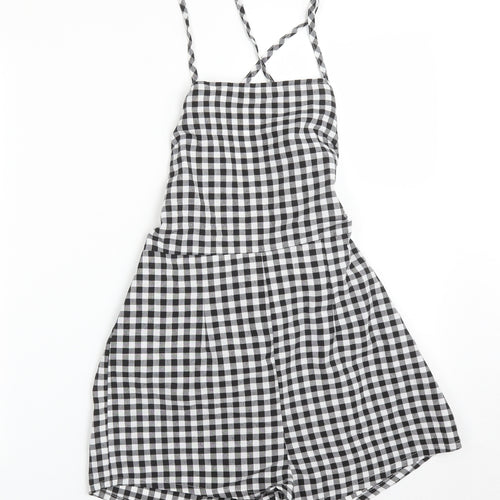 SheIn Womens Multicoloured Check Cotton Playsuit One-Piece Size S