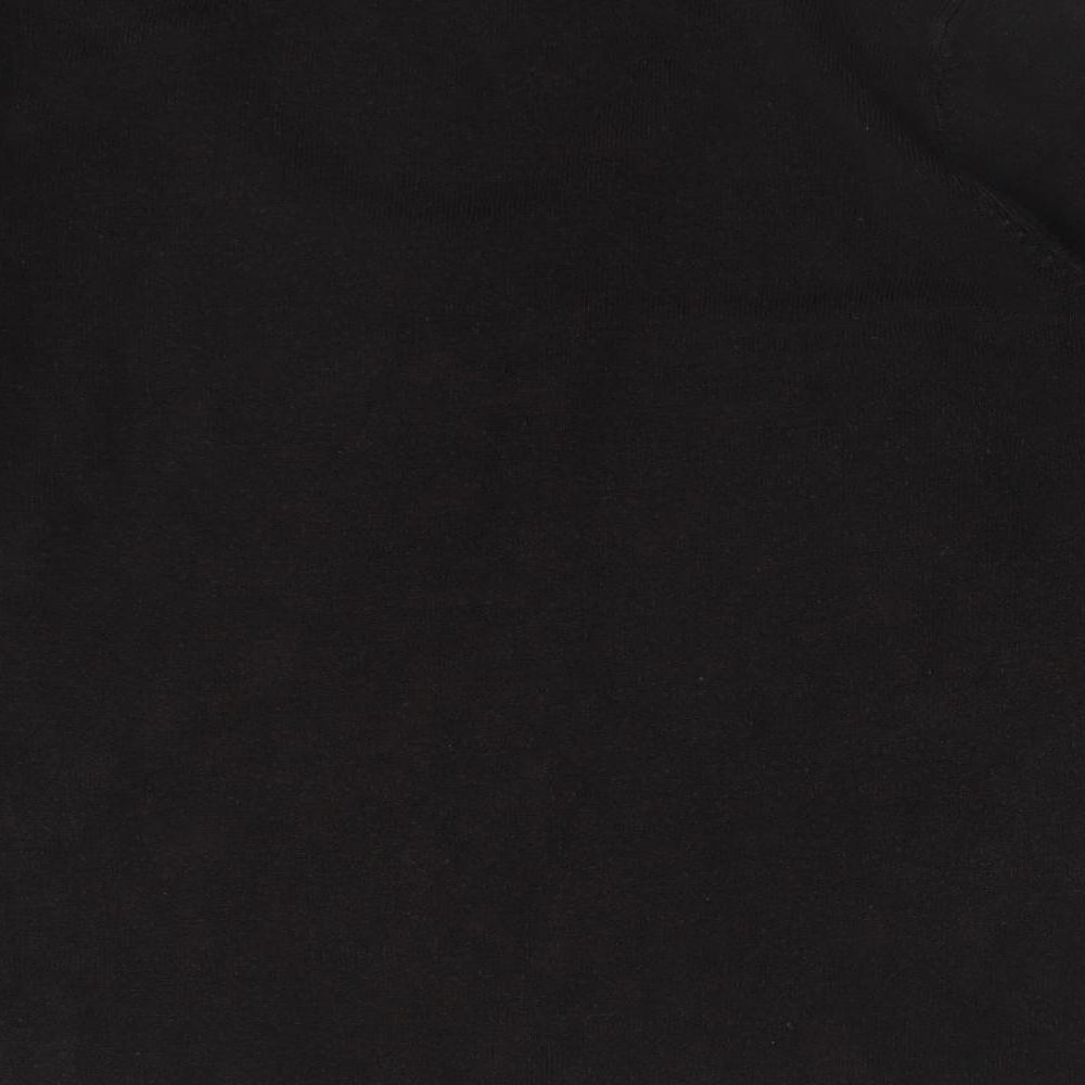 Per Una Womens Black  Acrylic Basic T-Shirt Size 16 Scoop Neck