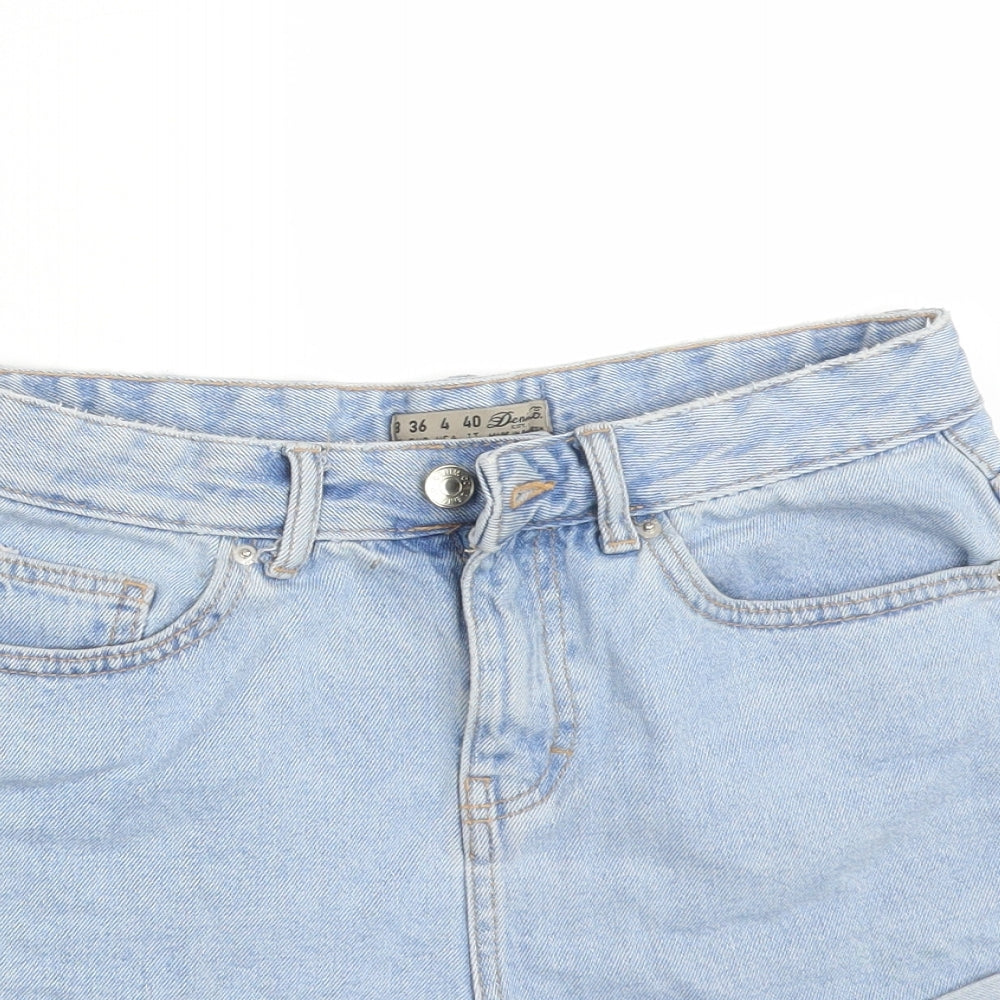 DENIM CO Womens Blue  Cotton Hot Pants Shorts Size 8  Regular