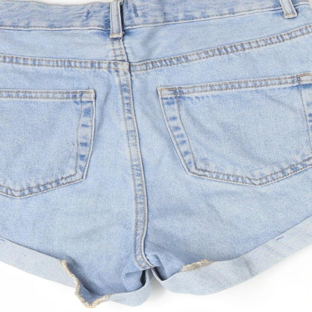DENIM CO Womens Blue  Cotton Hot Pants Shorts Size 8  Regular