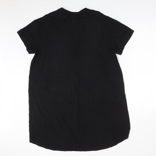 H7M Womens Black  Viscose A-Line  Size S  V-Neck