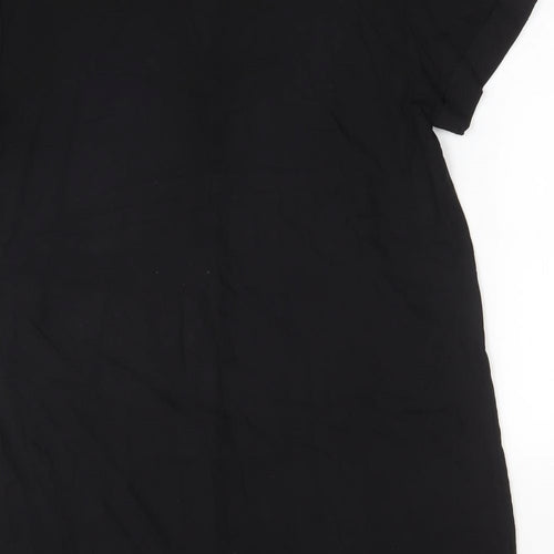 H7M Womens Black  Viscose A-Line  Size S  V-Neck
