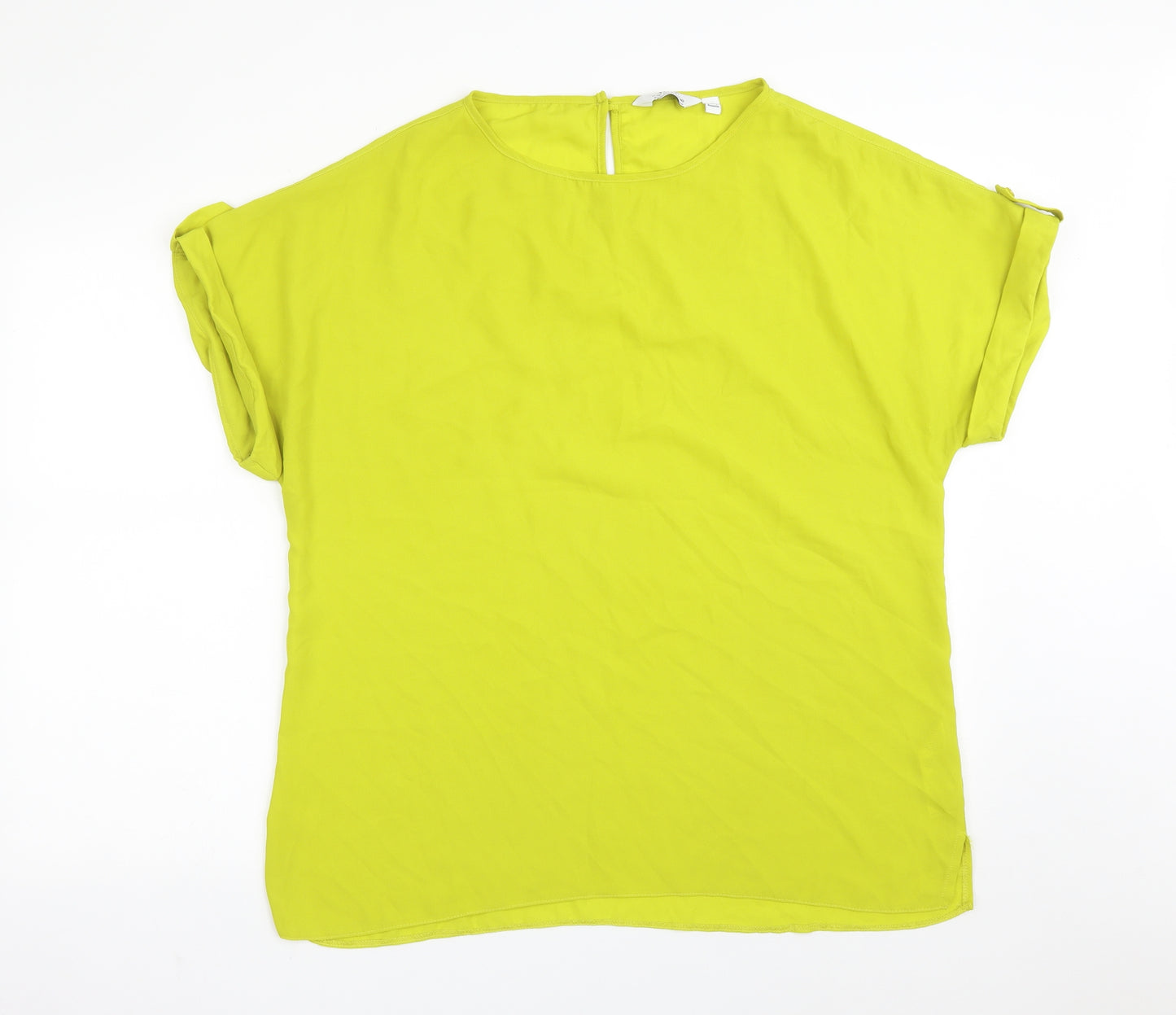 Dorothy Perkins Womens Green  Polyester Basic T-Shirt Size 16 Round Neck