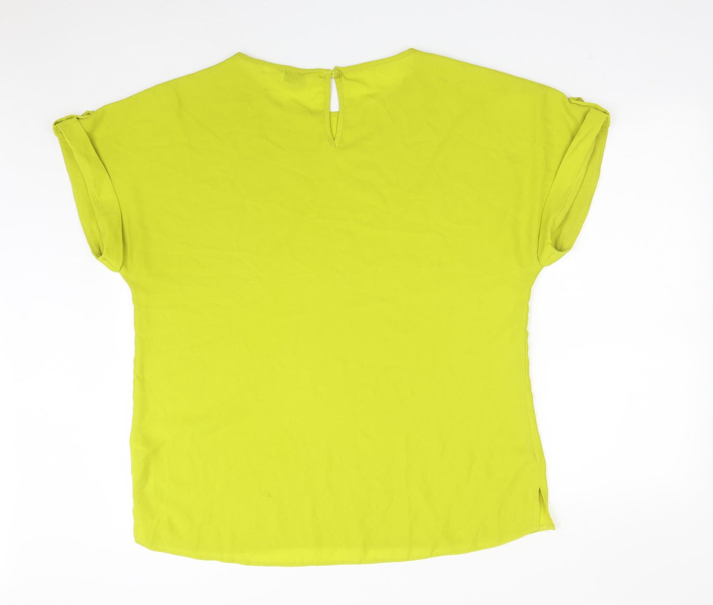 Dorothy Perkins Womens Green  Polyester Basic T-Shirt Size 16 Round Neck