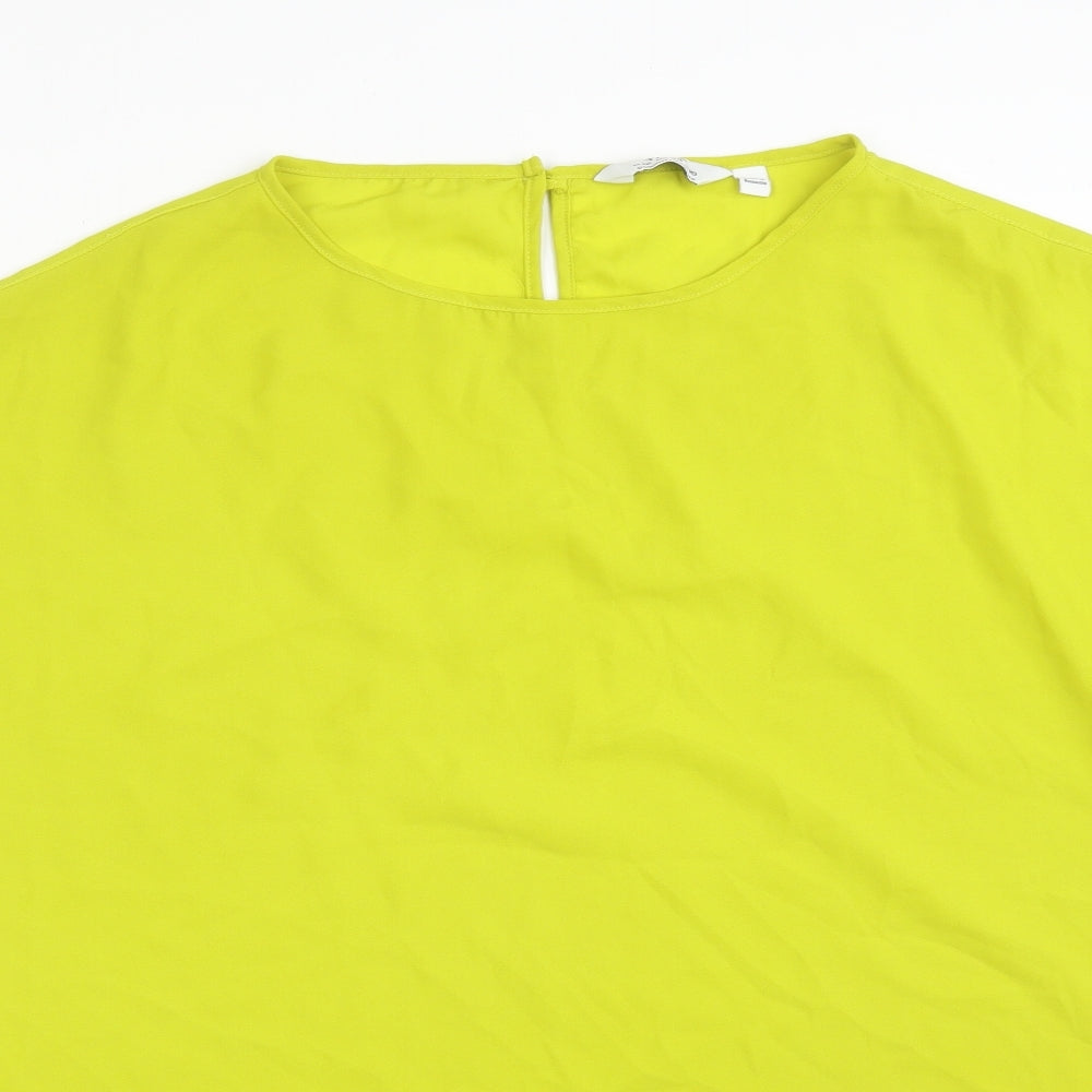 Dorothy Perkins Womens Green  Polyester Basic T-Shirt Size 16 Round Neck