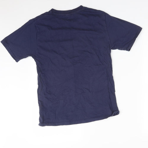 Harry Potter Mens Blue  Cotton  T-Shirt Size S Crew Neck  - HARRY POTTER SCHOOL OF WITCHCRAFT AND WIZARDRY
