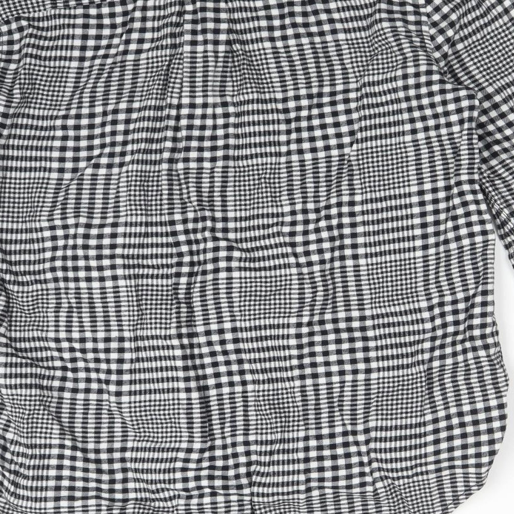 LANDS' END Womens Multicoloured Check Cotton Basic Blouse Size 12 Collared