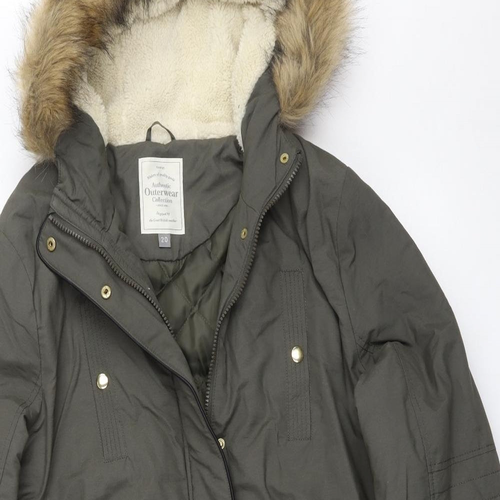 George Womens Green   Parka Coat Size 20