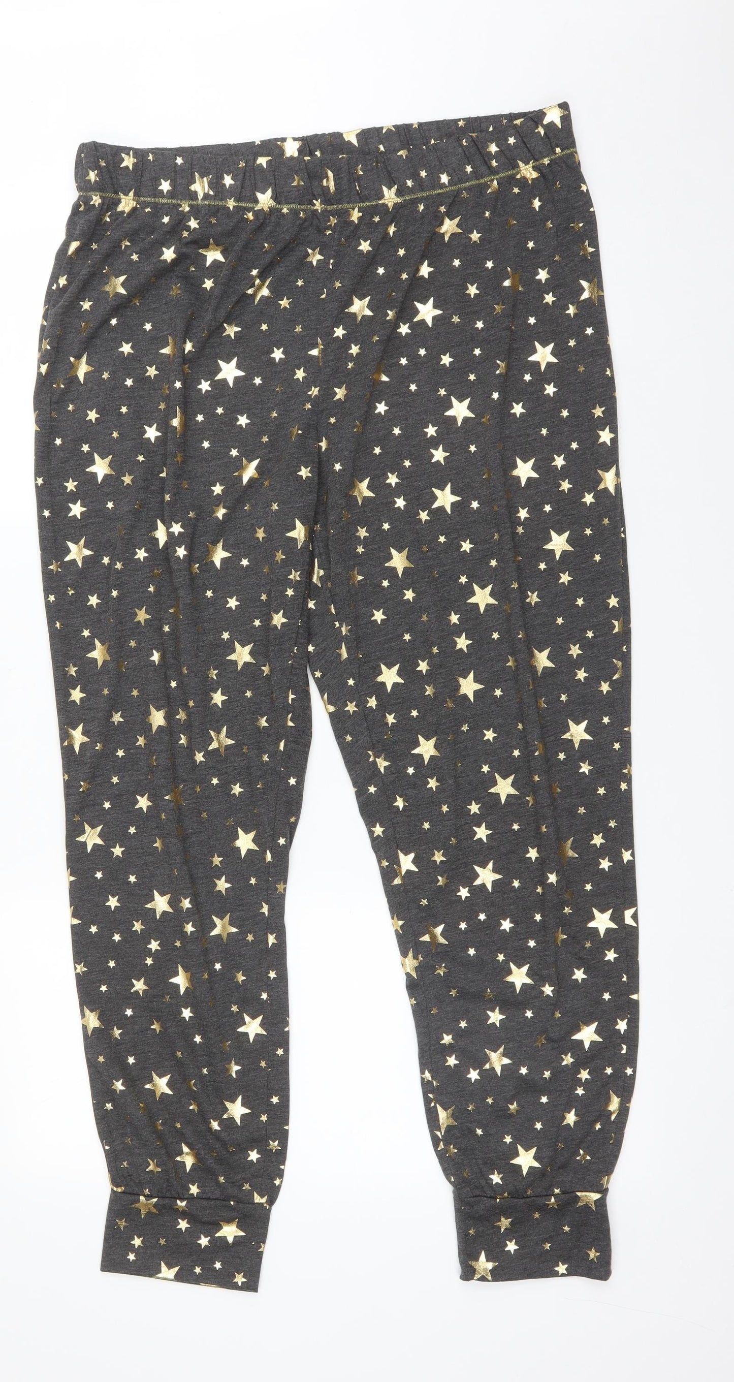 Matalan Womens Multicoloured Solid Polyester  Pyjama Pants Size L   - STARS