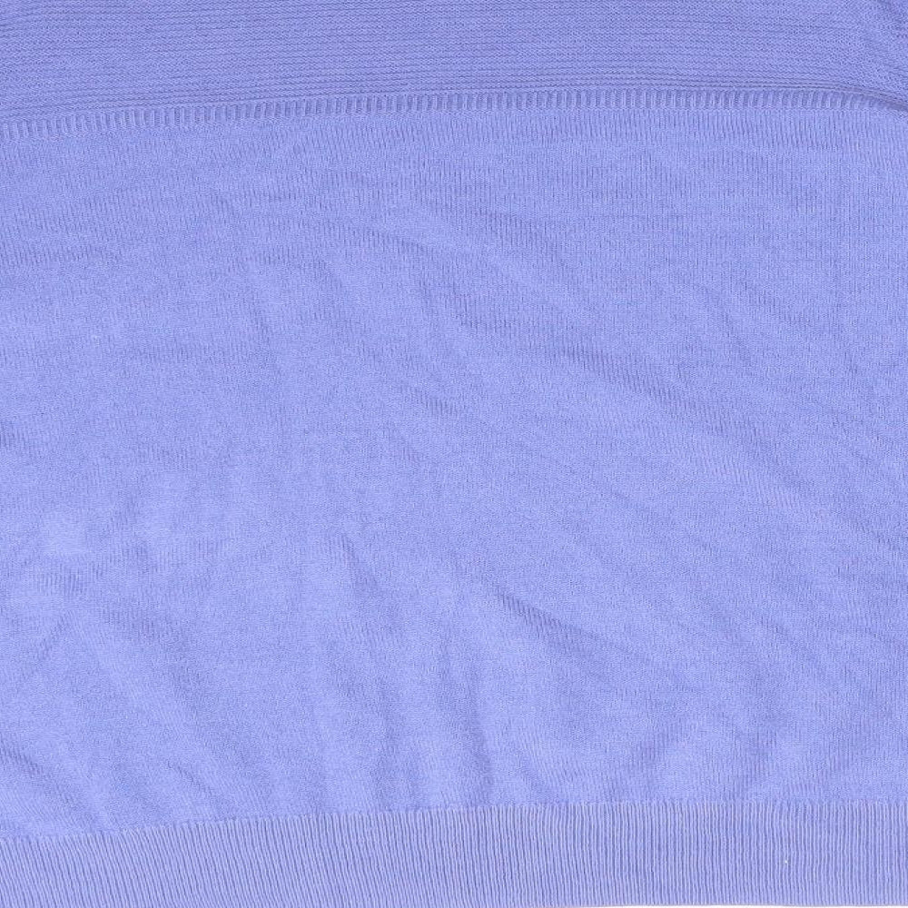 M&S Womens Purple  Acrylic Basic T-Shirt Size 16 Round Neck