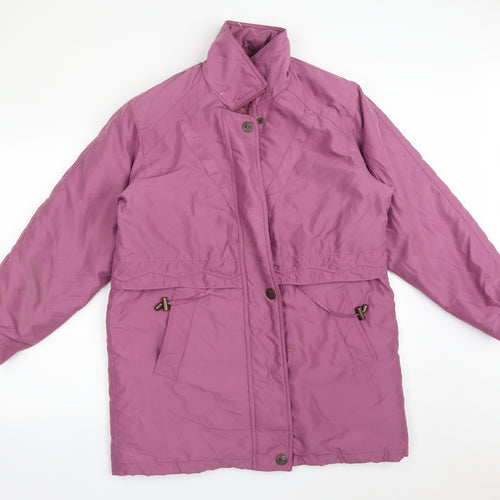 Essentials Womens Purple   Overcoat Coat Size 10