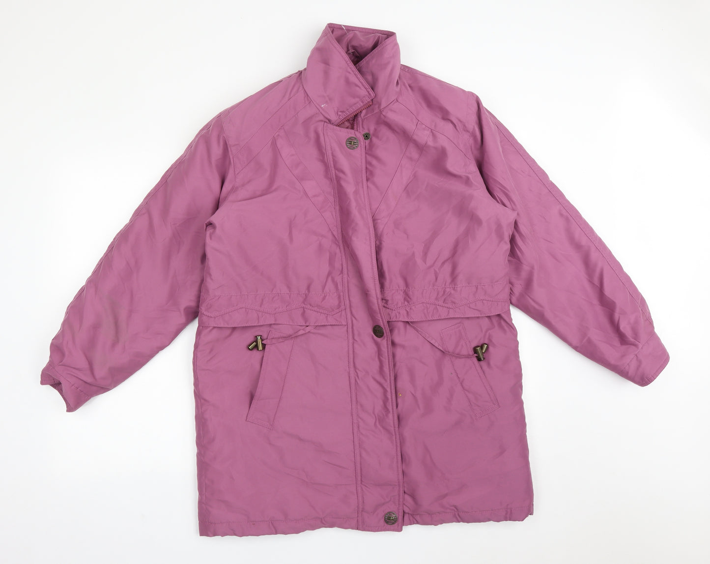 Essentials Womens Purple   Overcoat Coat Size 10