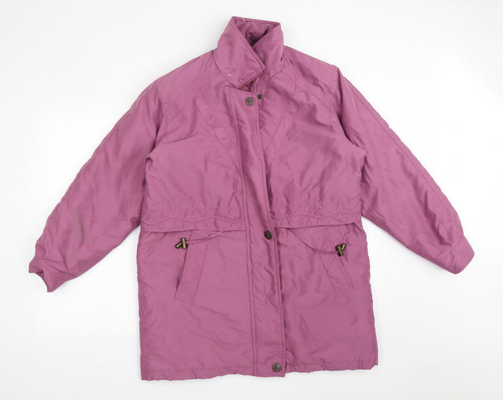 Essentials Womens Purple   Overcoat Coat Size 10