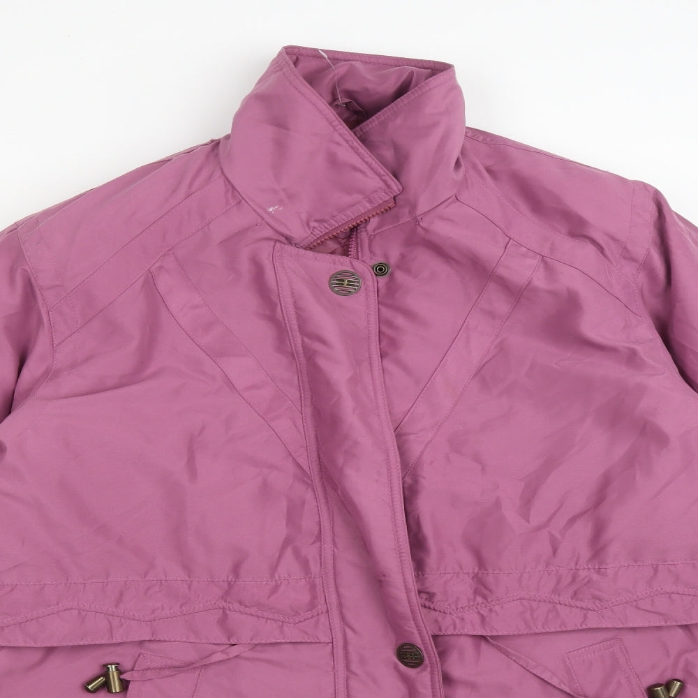 Essentials Womens Purple   Overcoat Coat Size 10