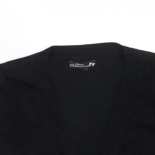 Papaya Womens Black   Viscose Cardigan Jumper Size 12