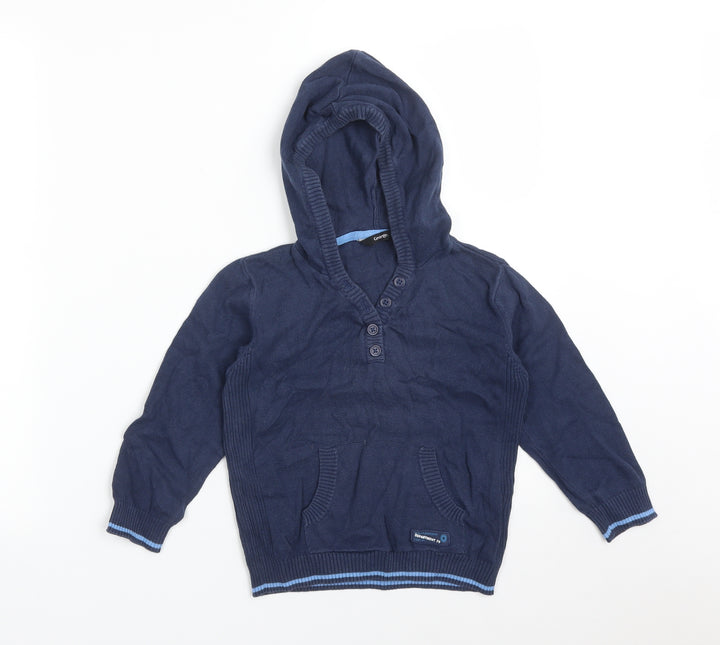 George Boys Blue Cotton Pullover Hoodie Size 4-5 Years